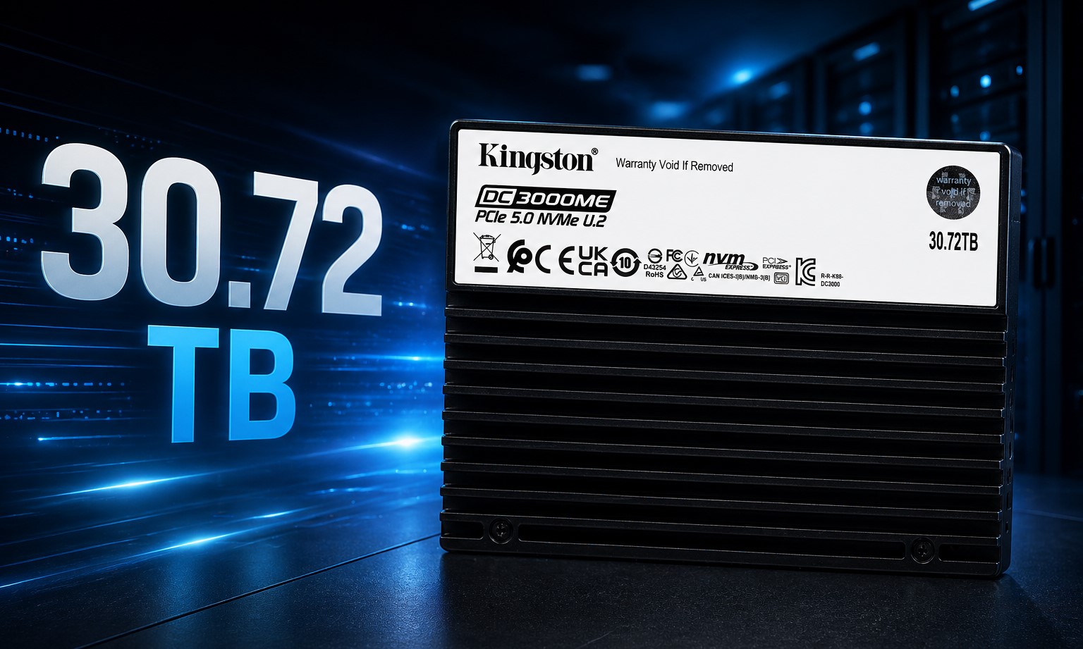 کینگستون با SSD نسل 5.0 حجیم 30.72 ترابایتی، سقف ذخیرهسازیEnterprise را جابهجا میکند